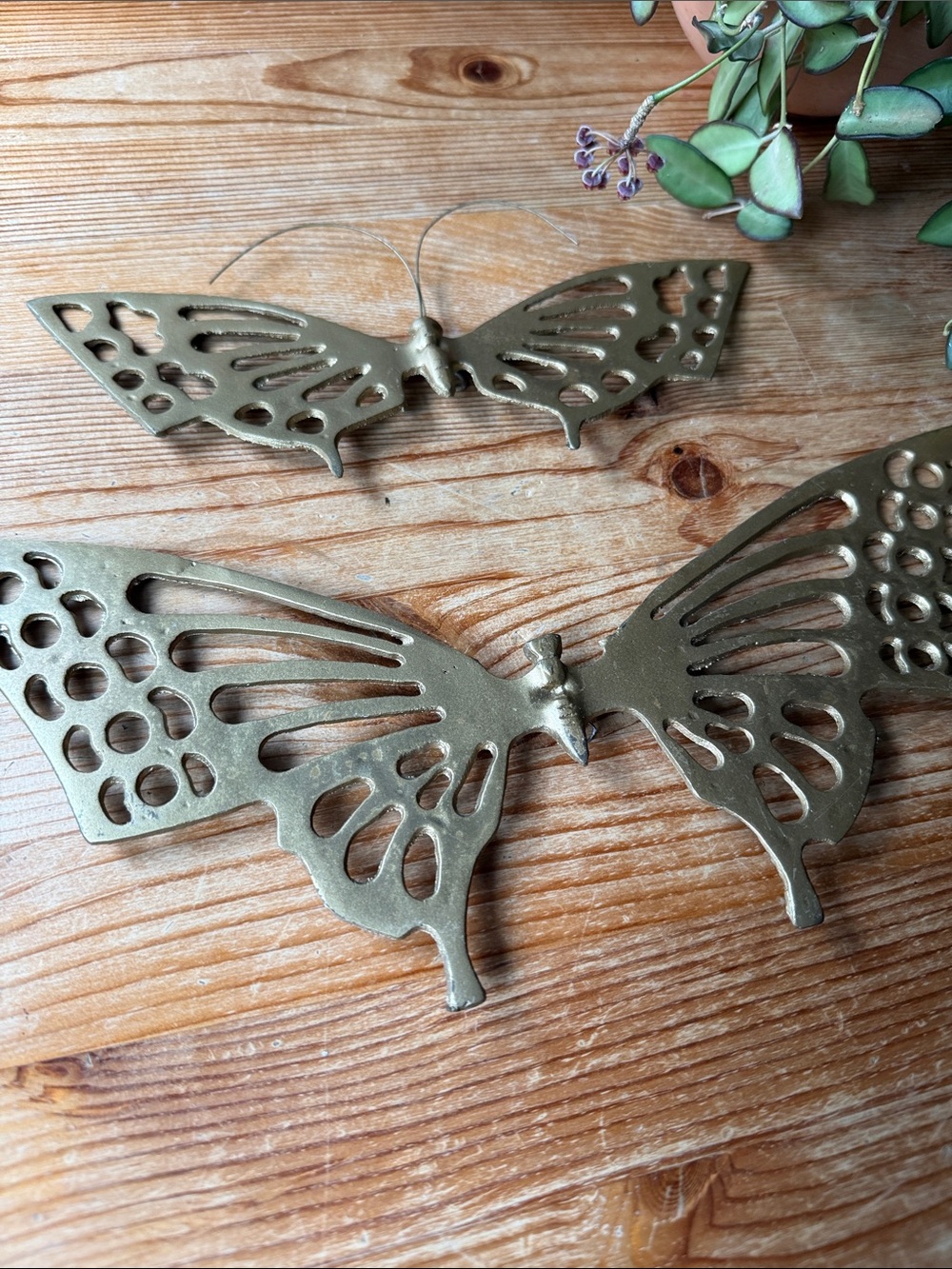 Vintage Brass Butterfly Wall Decor - Picture 2 of 4